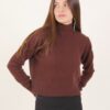 MAGLIA CORTA A COLLO ALTO - Dark Brown, TU