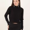 MAGLIA CORTA A COLLO ALTO - Black, TU