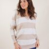 MAGLIONE OVERSIZE CON SCOLLO A V E PAILLETTES - Beige, TU