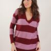 MAGLIONE OVERSIZE CON SCOLLO A V E PAILLETTES - Bordeaux, TU