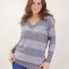 MAGLIONE OVERSIZE CON SCOLLO A V E PAILLETTES - Grey, TU