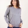 MAGLIA SCOLLO ROTONO CON CUCITURE A VISTA SULLE MAICHE - Grigio, TU