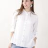 CAMICIA SATIN CON COLLETTO ALLA COREANA E MANICHE ARROTOLABILI - Milk, M