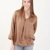 BLUSA SATIN CON COLLO A FUSCIACCA - Mandorla, M