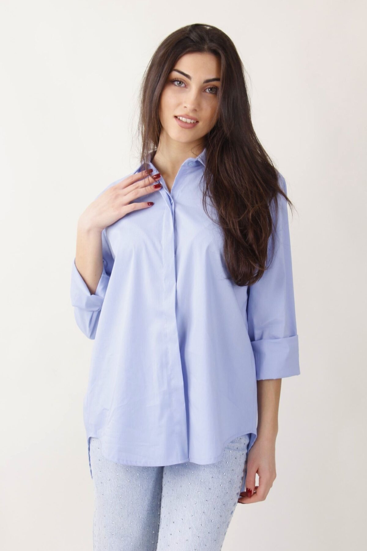 CAMICIA TINTA UNITA OVERSIZE