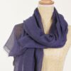 PASHMINA CON BORDI SFRANGIATI - Blu, TU