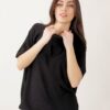 MAGLIA SCOLLO ROTONDO A MANICHE CORTE - Black, TU