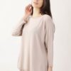 MAGLIA A MANICHE LUNGHE CON SCOLLO RIFINITO - Sand, TU