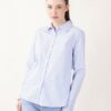 CAMICIA CLASSICA A RIGHE - Celeste, M