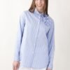 CAMICIA A RIGHE CON COCCARDA - Celeste, M