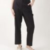 PANTALONI CON BOTTONE A CHIUSURA LATERALE - Nero, M