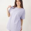 T-SHIRT OVERSIZE A TINTA UNITA - Lilla, TU