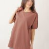 T-SHIRT OVERSIZE A TINTA UNITA - Moka, TU