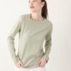 MAGLIA A MANICHE LUNGHE IN COTONE - Salvia, TU