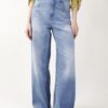 JEANS WIDE LEG CON PINCES SUL RETRO - Blu-jeans, XS