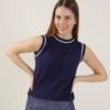 GILET IN MAGLIA DI VISCOSA - Blue, TU