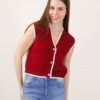 GILET CON BOTTONI IN MAGLIA - Bordeaux, TU