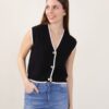 GILET CON BOTTONI IN MAGLIA - Nero, TU