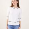 MAGLIA MANICHE 3/4 CON DETTAGLI A COSTE - White, TU