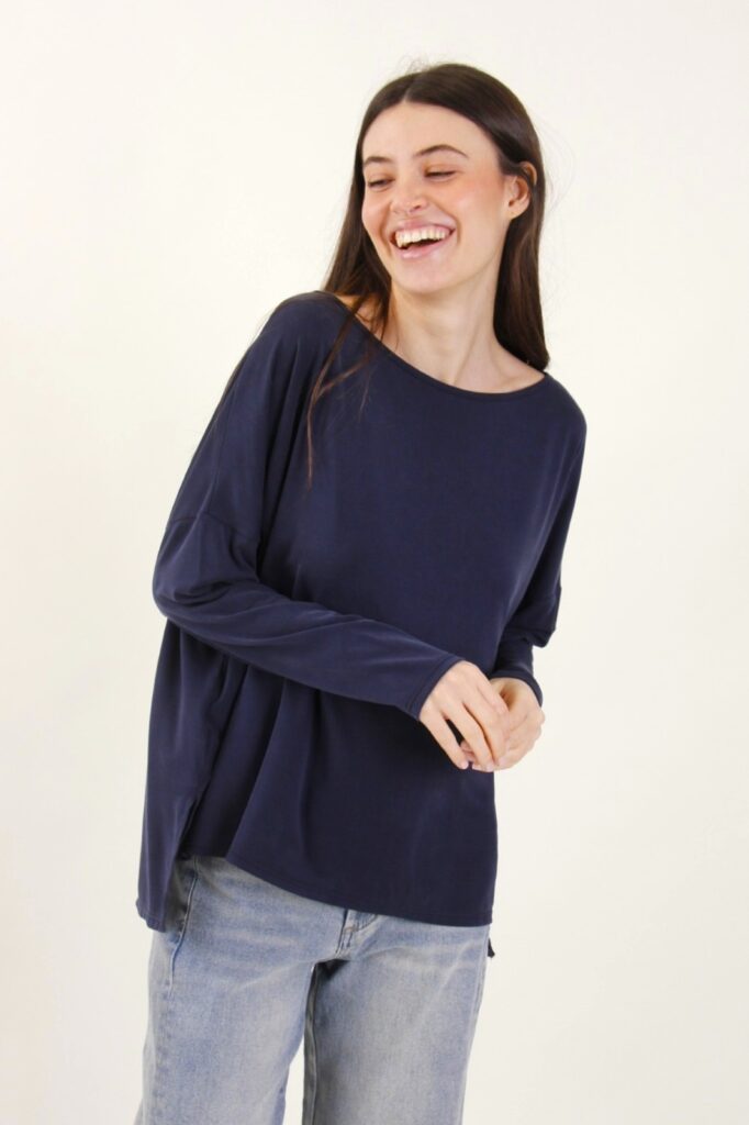 LONG-SLEEVE SWEATER IN VISCOSE BLEND 