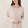 MAGLIA A MANICHE LUNGHE CON SPALLA SCESA - Beige, TU