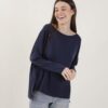 MAGLIA A MANICHE LUNGHE CON SPALLA SCESA - Blu, TU