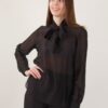 BLUSA IN TENCEL CON FIOCCO - Nero, M