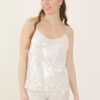 TOP CON PAILLETTES - Cream, TU