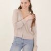 CARDIGAN CON BOTTONE FRONTALE - Sand, TU