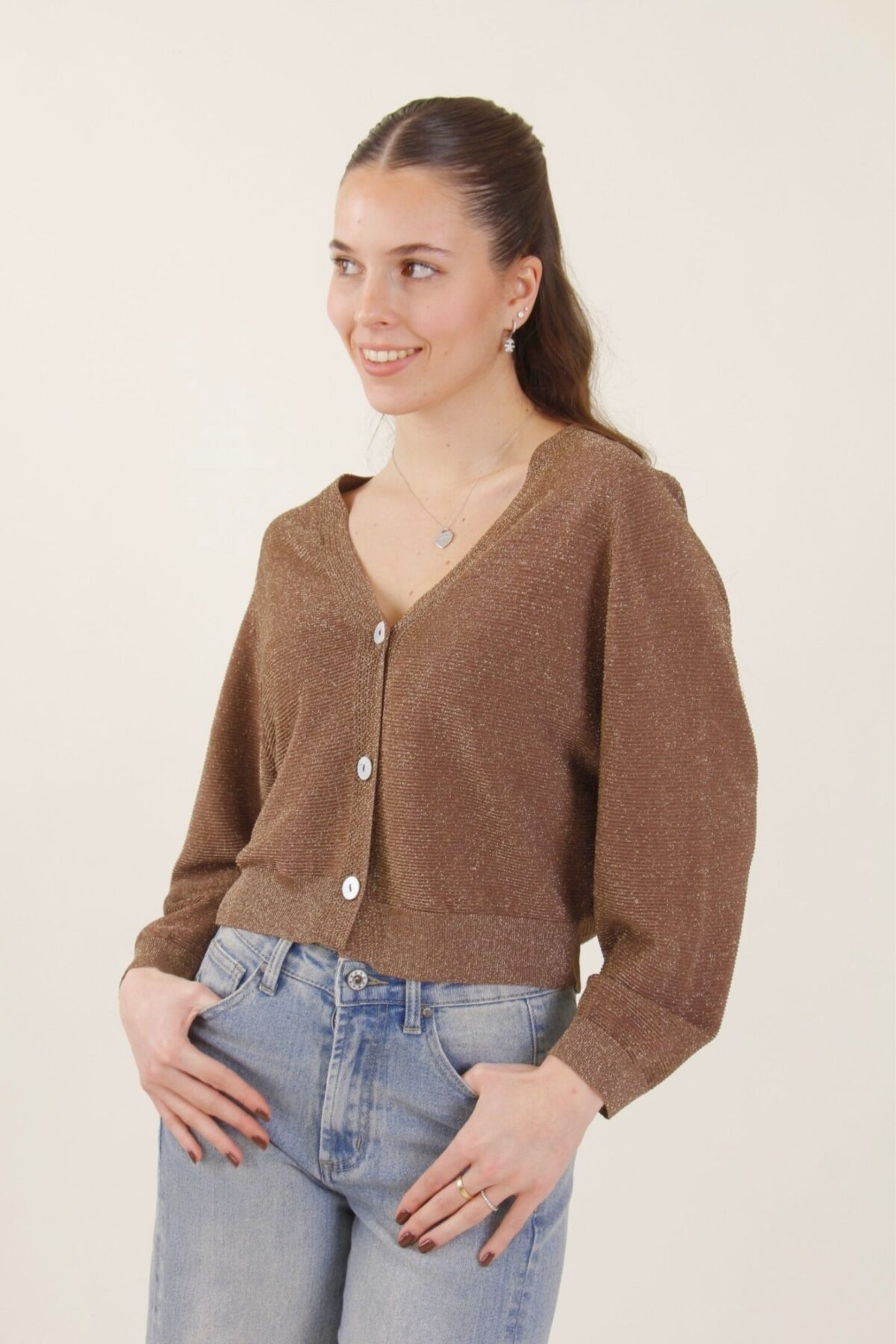 CARDIGAN CON FILO DI LUREX