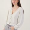 CARDIGAN CON FILO DI LUREX - Burro, TU