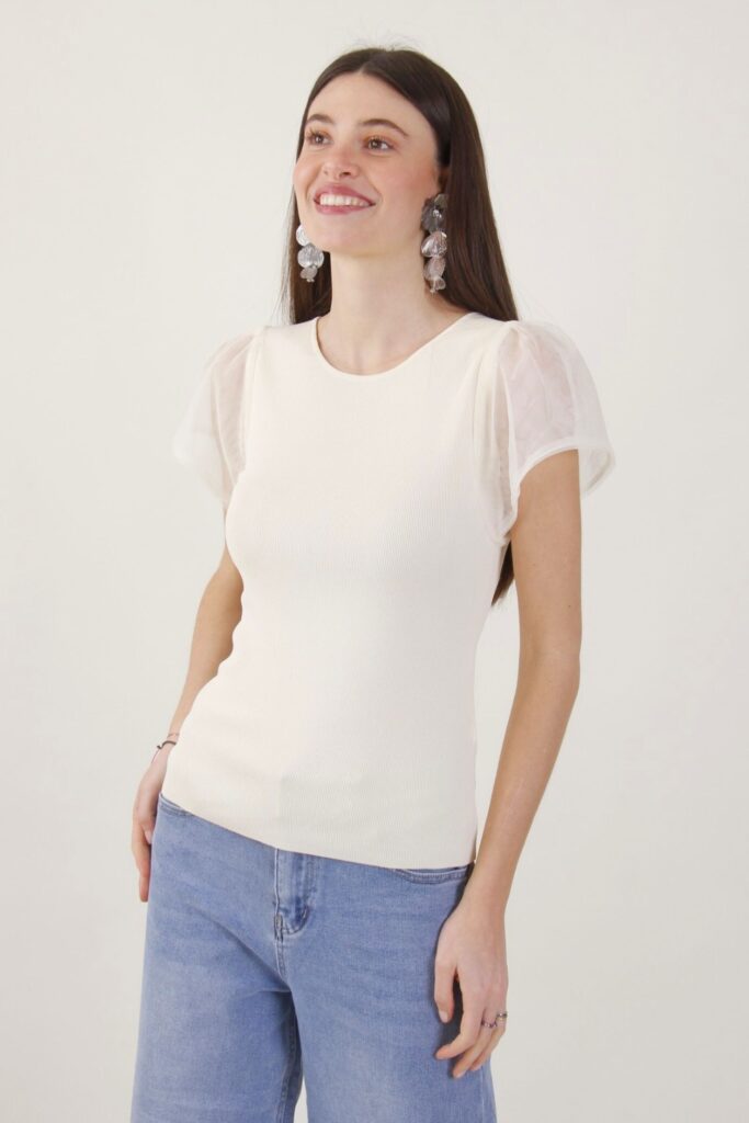 VISCOSE TOP WITH CAP SLEEVES 