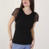 MAGLIA IN VISCOSA CON MANICHE AD ALETTA - Black, TU