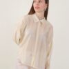 CAMICIA SEMITRASPARENTE CON STRASS - Beige, TU