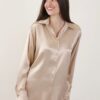 CAMICIA OVERSIZE SATINATA - Beige, TU