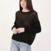 MAGLIA TRAFORATA A MANICHE LUNGHE - Black, TU