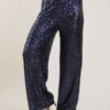 PANTALONI A PALAZZO CON PAILLETTES - Blu-jeans, M