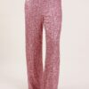 PANTALONI A PALAZZO CON PAILLETTES - Rosa, M