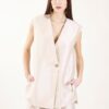 GILET TESSUTO EFFETTO TAFFETA' OVERSIZE - Beige, TU