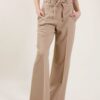 PANTALONI PALAZZO CON LACCI REGOLABILI - Beige, M