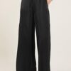 PANTALONI IN SATIN CON PASSANTI E LACCIO - Nero, M