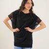 MAGLIA OVERSIZE CON TRASPARENZE LATERALI - Black, TU